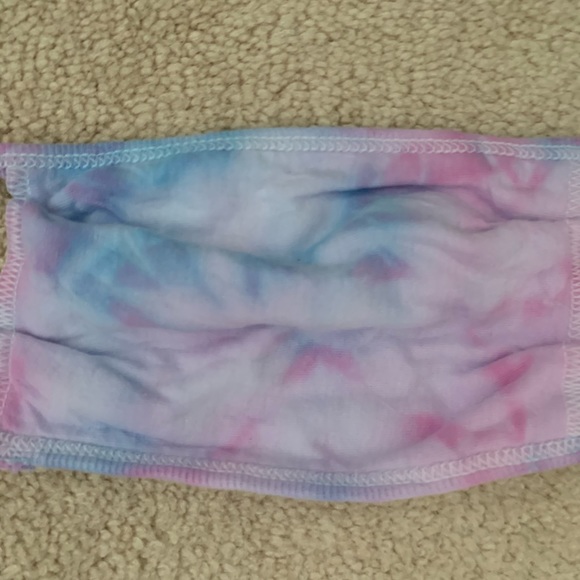 NWT pink & blue tie dye handmade fabric face mask - Picture 10 of 13